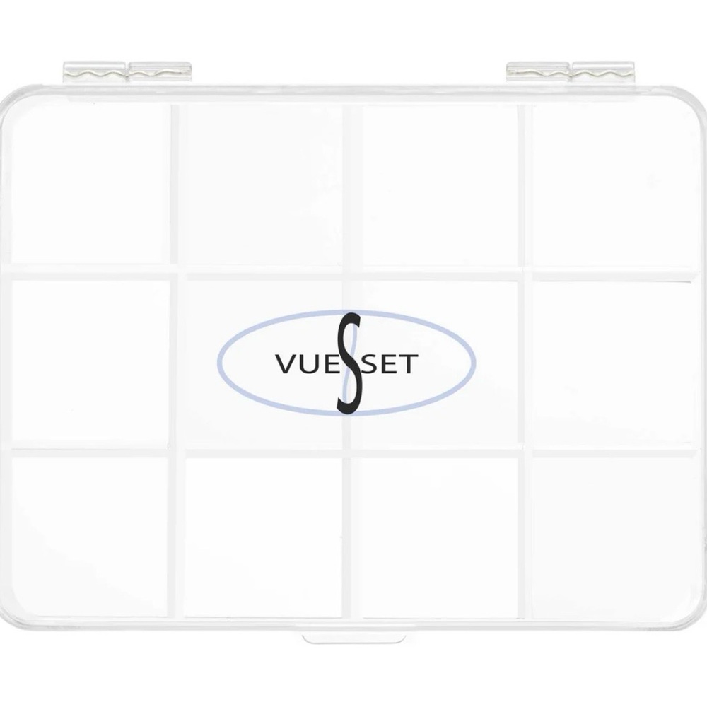 Vueset Clear 12-Compartment Makeup Organizer Palette Box NIB